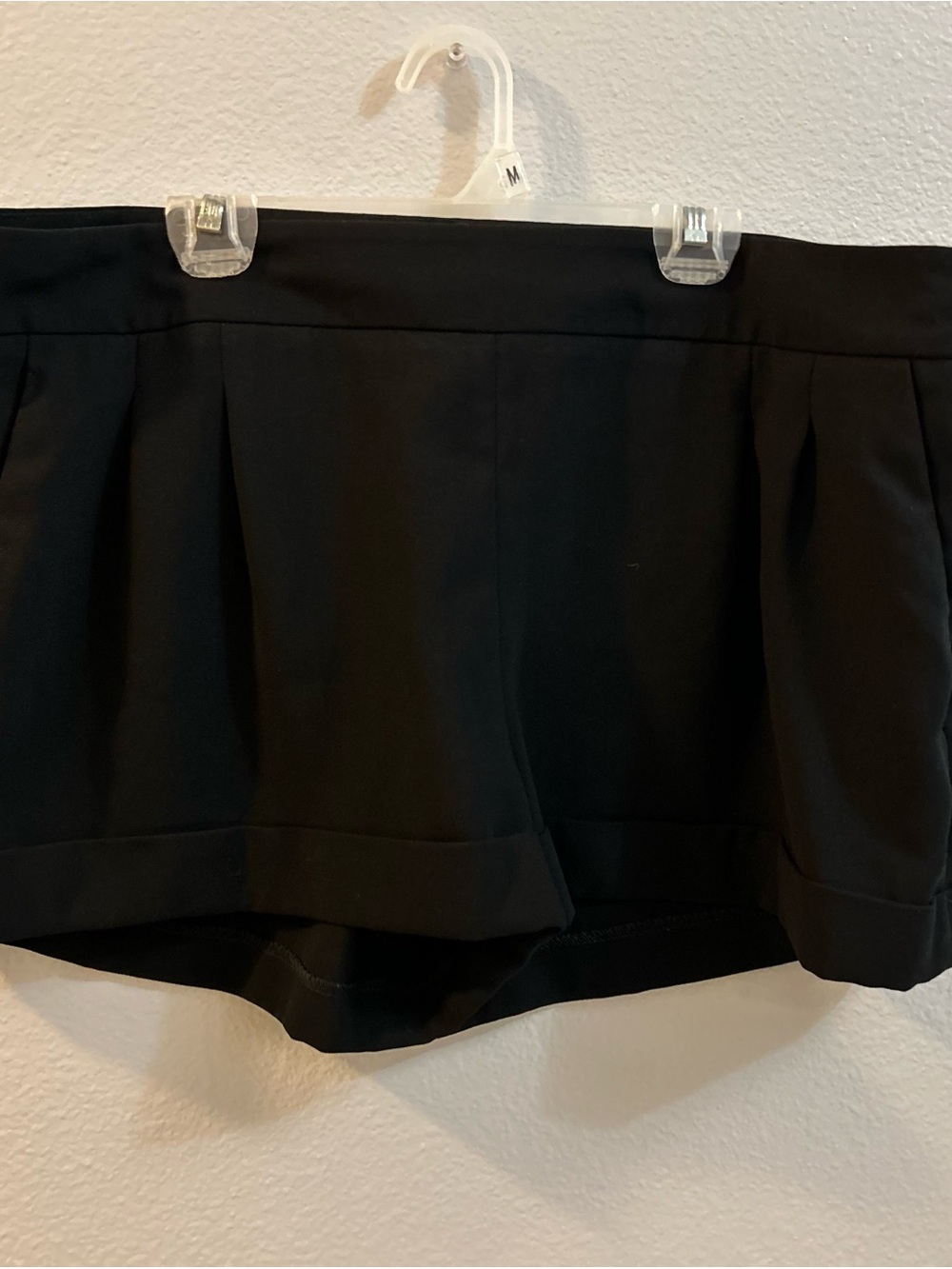 Express Black High-Waist Pleated Shorts